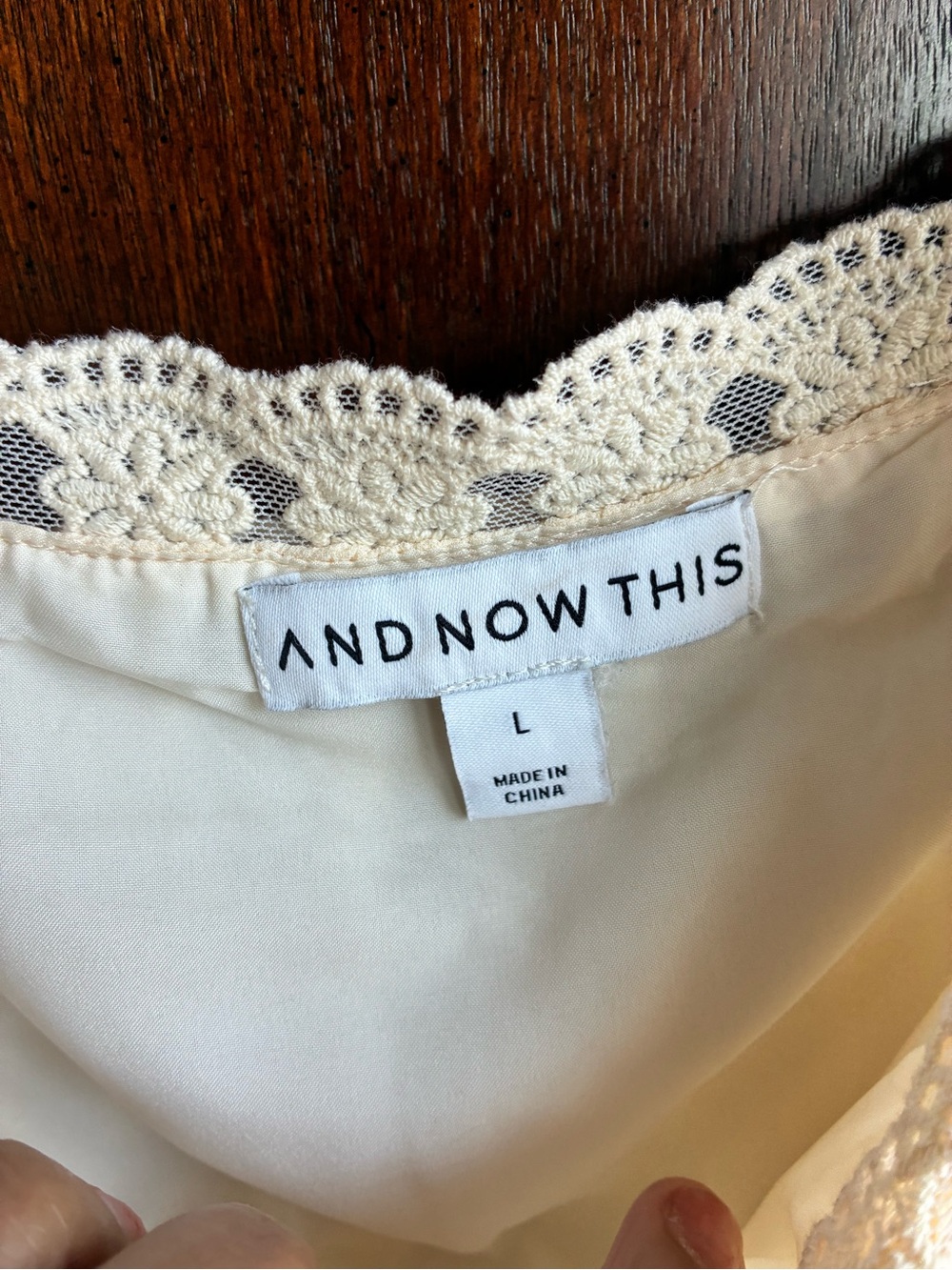 And Now This Cream Lace Layered Peasant Top Cottagecore Romantic L - Picture 4 of 7